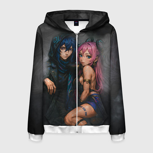 Мужская толстовка на молнии Ситлали и Оророн / 3D-Белый – фото 1