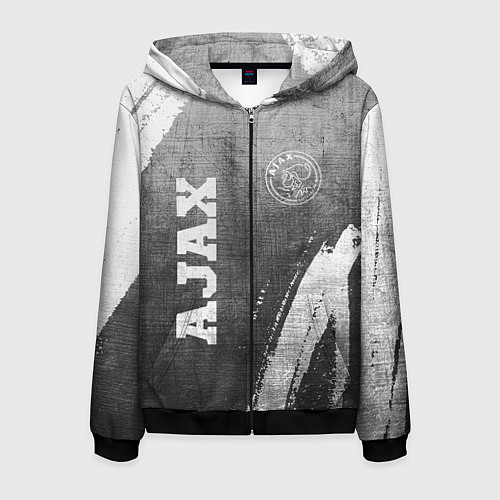 Мужская толстовка на молнии Ajax - grey gradient вертикально / 3D-Черный – фото 1