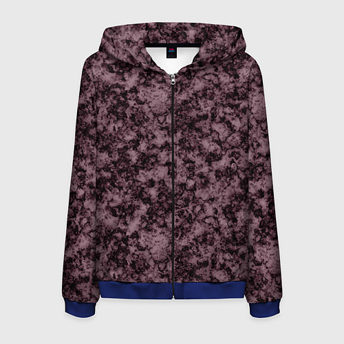 Мужская толстовка на молнии Горький шоколад мраморный узор / 3D-Синий – фото 1