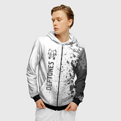 Толстовка 3D на молнии мужская Deftones - white gradient по-вертикали, цвет: 3D-черный — фото 2