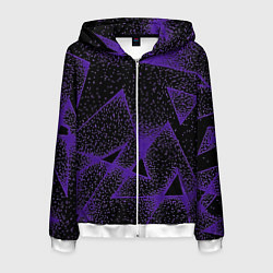 Толстовка 3D на молнии мужская The triangle is purple, цвет: 3D-белый
