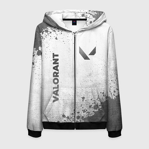 Мужская толстовка на молнии Valorant - white gradient вертикально / 3D-Черный – фото 1