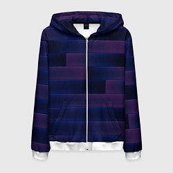 Толстовка 3D на молнии мужская Color blue square, цвет: 3D-белый