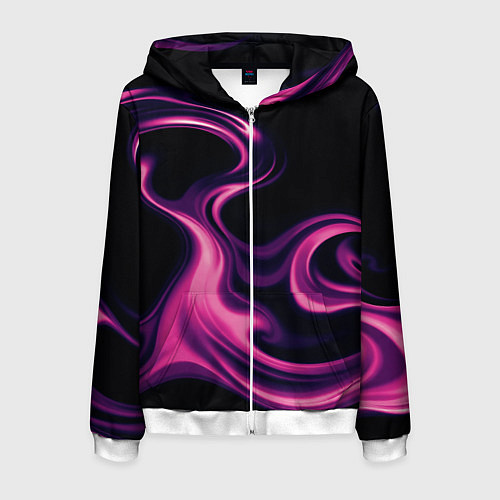 Мужская толстовка на молнии Color pink smoke / 3D-Белый – фото 1