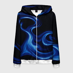Толстовка 3D на молнии мужская Color blue smoke, цвет: 3D-белый