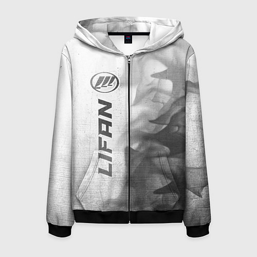 Мужская толстовка на молнии Lifan - white gradient по-вертикали / 3D-Черный – фото 1