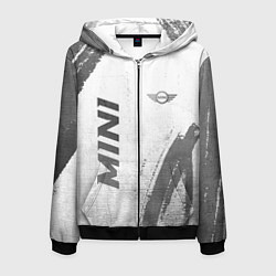 Толстовка 3D на молнии мужская Mini - white gradient вертикально, цвет: 3D-черный