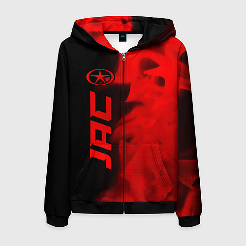 Мужская толстовка на молнии JAC - red gradient по-вертикали / 3D-Черный – фото 1
