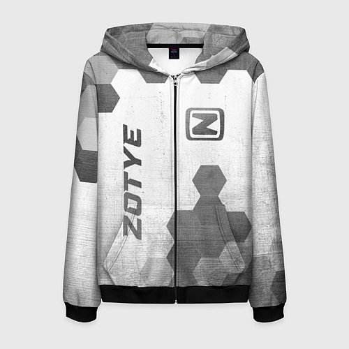 Мужская толстовка на молнии Zotye - white gradient вертикально / 3D-Черный – фото 1