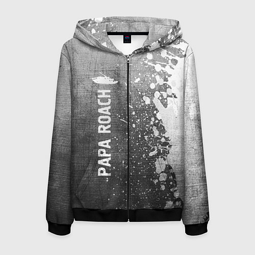 Мужская толстовка на молнии Papa Roach - grey gradient по-вертикали / 3D-Черный – фото 1
