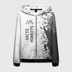 Толстовка 3D на молнии мужская Arctic Monkeys - white gradient по-вертикали, цвет: 3D-черный