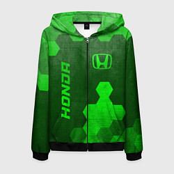 Мужская толстовка на молнии Honda - green gradient вертикально