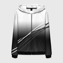 Мужская толстовка на молнии Градиент с полосами из белого в тёмный