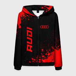 Мужская толстовка на молнии Audi - red gradient вертикально