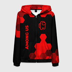Мужская толстовка на молнии Among Us - red gradient вертикально