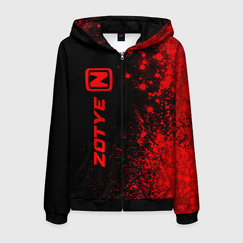 Мужская толстовка на молнии Zotye - red gradient по-вертикали / 3D-Черный – фото 1