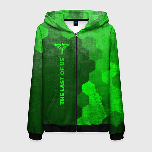 Мужская толстовка на молнии The Last Of Us - green gradient по-вертикали / 3D-Черный – фото 1