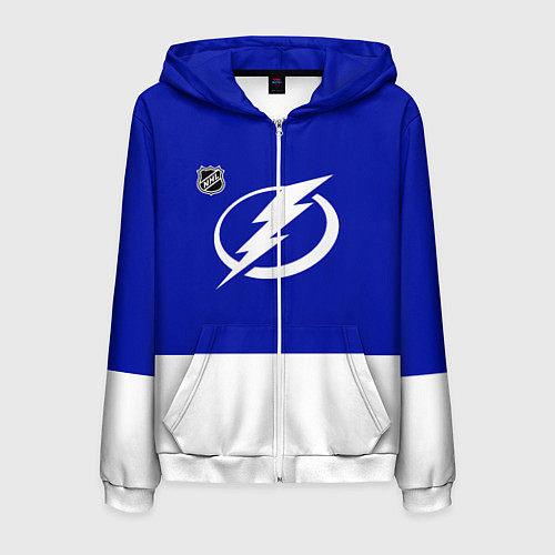 Мужская толстовка на молнии Тампа Бэй Лайтнинг хоккей / 3D-Белый – фото 1