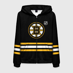 Толстовка 3D на молнии мужская Бостон Брюинз хоккей, цвет: 3D-черный
