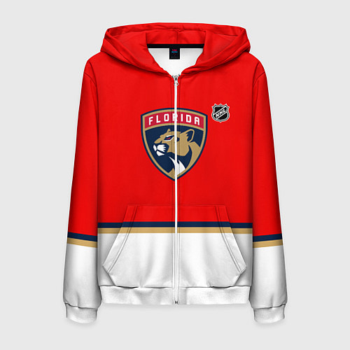 Мужская толстовка на молнии Флорида Пантерз хоккей / 3D-Белый – фото 1
