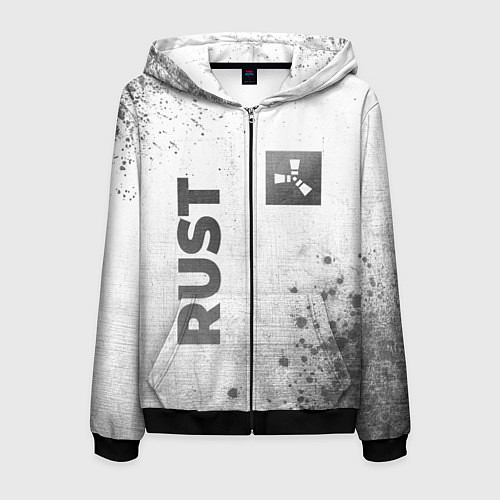 Мужская толстовка на молнии Rust - white gradient вертикально / 3D-Черный – фото 1