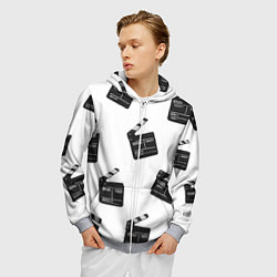 Толстовка 3D на молнии мужская Съёмочная хлопушка, цвет: 3D-меланж — фото 2