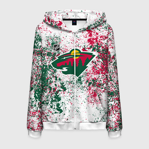 Мужская толстовка на молнии Minnesota Wild NHL white / 3D-Белый – фото 1