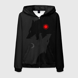 Толстовка 3D на молнии мужская Хати и Сколь, цвет: 3D-черный