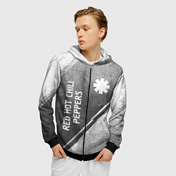 Толстовка 3D на молнии мужская Red Hot Chili Peppers - grey gradient вертикально, цвет: 3D-черный — фото 2