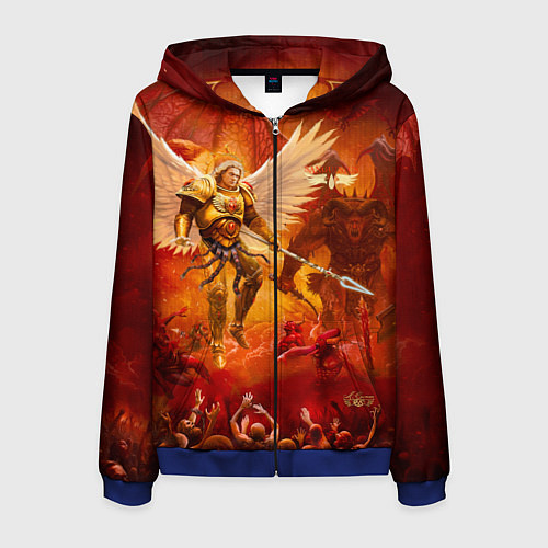 Мужская толстовка на молнии Сангвиний великий ангел / 3D-Синий – фото 1