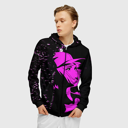 Мужская толстовка на молнии Лазарь: Элейна / 3D-Черный – фото 3