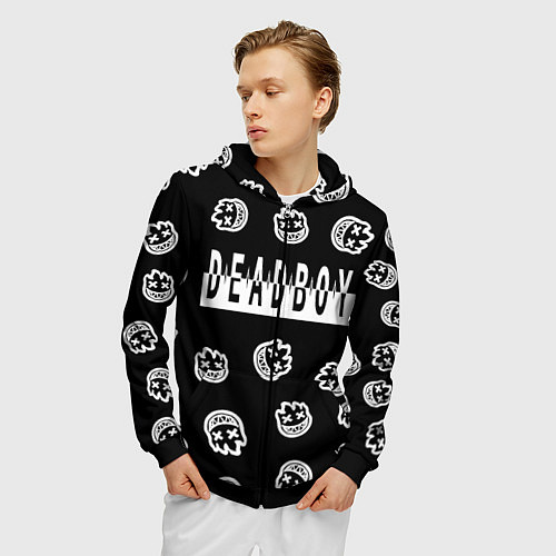 Мужская толстовка на молнии Deadboy - Bones / 3D-Черный – фото 3