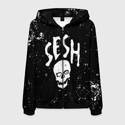 Толстовка 3D на молнии мужская Sesh, цвет: 3D-черный