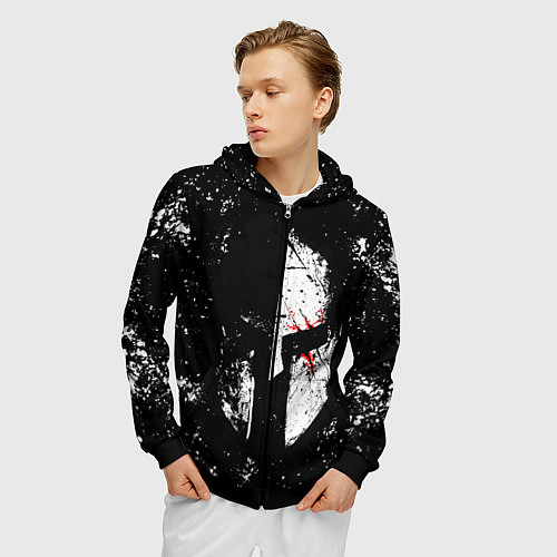 Мужская толстовка на молнии Sparta / 3D-Черный – фото 3