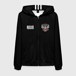 Мужская толстовка на молнии Россия три полоски