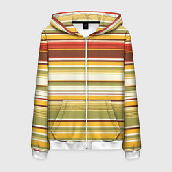 Толстовка 3D на молнии мужская Горизонтальные полосы, цвет: 3D-белый