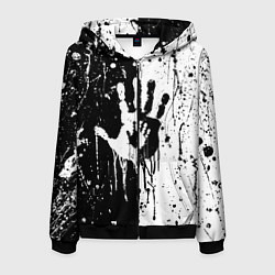 Толстовка 3D на молнии мужская Антиматерия подтеки, цвет: 3D-черный