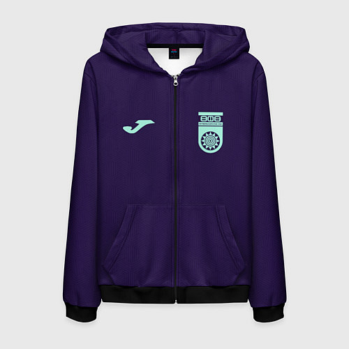 Мужская толстовка на молнии ФК Уфа - форма с текстурой / 3D-Черный – фото 1