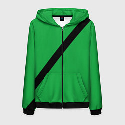 Толстовка 3D на молнии мужская Ремень безопасности, зеленый, цвет: 3D-черный