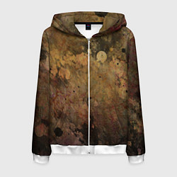 Толстовка 3D на молнии мужская Абстракция - dark pink paint spill, цвет: 3D-белый