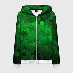 Мужская толстовка на молнии Абстракция - green acid stains