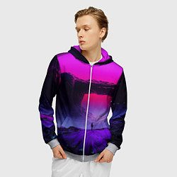 Толстовка 3D на молнии мужская A Journey on the planet, цвет: 3D-меланж — фото 2