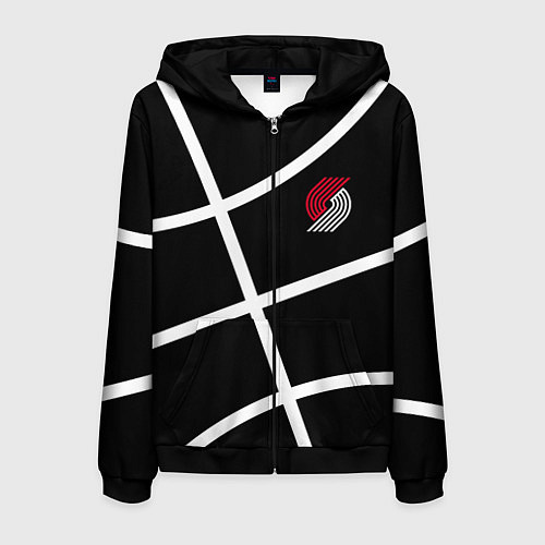 Мужская толстовка на молнии Трэйл Блэйзерс - черный мяч / 3D-Черный – фото 1