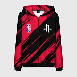 Толстовка 3D на молнии мужская Хьюстон Рокетс - цвета команды, цвет: 3D-черный