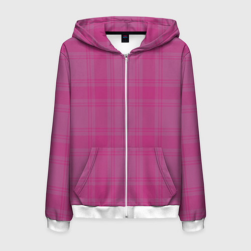 Мужская толстовка на молнии Checkered pink / 3D-Белый – фото 1