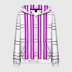Толстовка 3D на молнии мужская Neon pink, цвет: 3D-белый
