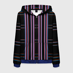 Толстовка 3D на молнии мужская Neon red blue black, цвет: 3D-синий