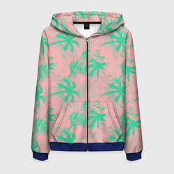 Мужская толстовка на молнии Palm turquoise pink