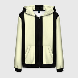 Толстовка 3D на молнии мужская Color black beige line, цвет: 3D-черный