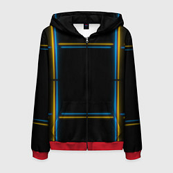 Мужская толстовка на молнии Neon yellow light blue